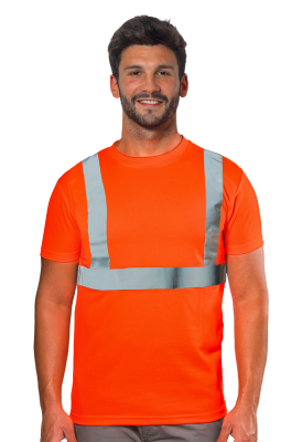 T-SHIRT 100% POL.COOL DRY ARANCIO C/BAND