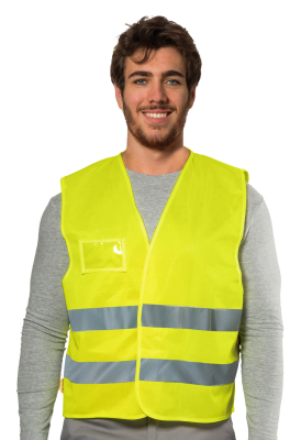 GILET POLIESTERE GIALLO C/BUSTINA