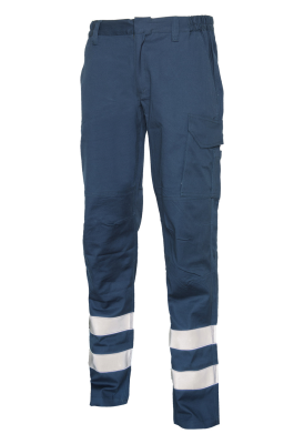 PANTALONE PENTAVALENTE BLU CON BANDE