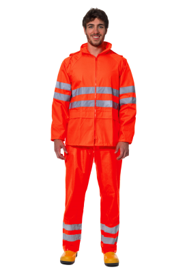 COMPLETO IMPERM.C/BANDE ARANCIO