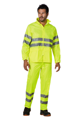 COMPLETO IMPERM.C/BANDE GIALLO EN343