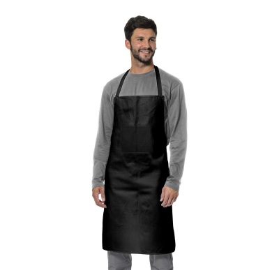 GREMBIULE COTONE NERO 70X90 CON TASCA