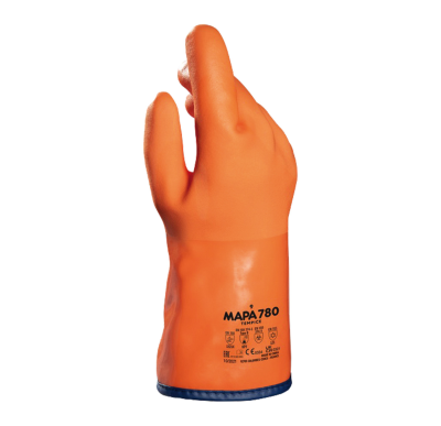 GUANTI PVC FODERATO CM.30 ARANCIO
