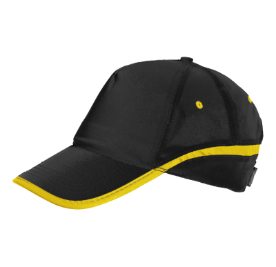 BERRETTO TESA PRECURVA NERO/GIALLO
