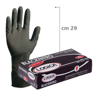 GUANTO NITRILE NERO CF.50 PZ III CAT CE