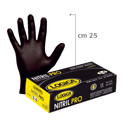 GUANTO NITRILE NERO 7 GR. CF.100 PZ