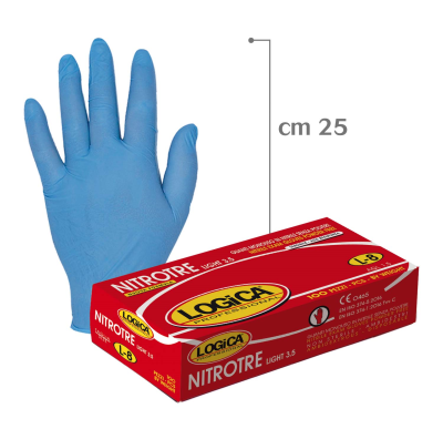 GUANTI NITRILE BLU SENZA POLVERE 100PZ