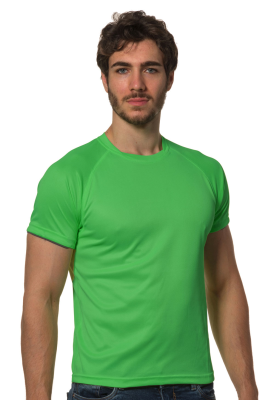 T-SHIRT 100% POLIESTERE 120 gr VERDE FLUO