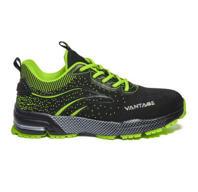 SCARPA BASSA TESSUTO NERA VERDE S1PL