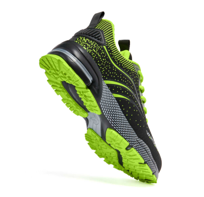 SCARPA BASSA TESSUTO NERA VERDE S1PL