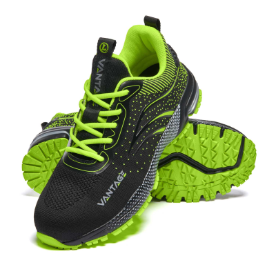 SCARPA BASSA TESSUTO NERA VERDE S1PL