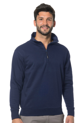 FELPA BLU NAVY COTONE/POLY ZIP CORTA