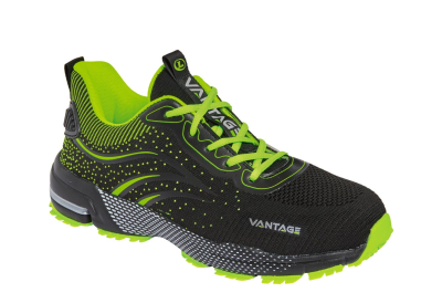 SCARPA BASSA TESSUTO NERA VERDE S1PL