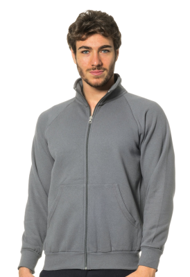 FELPA ZIP LUNGA PIOMBO 70%COT.30%POLY
