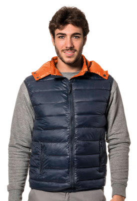 GILET POLIESTERE BLU/ARANCIO IMBOTTITO