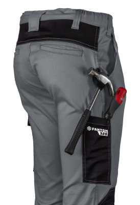 PANT.STRETCH 98%COT.2% SPANDEX 320 GR.GRIGIO/NERO