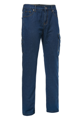 PANTALONE JEANS BLU CON TASCONI