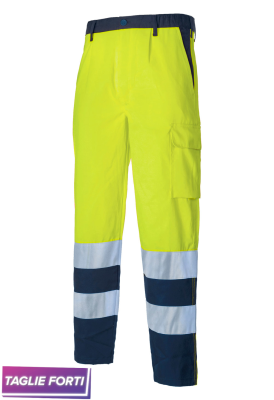 PANT.COTTON/POLY GIALLO HV/BLU
