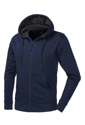 FELPA  POLYCOTONE ZIP LUNGA BLU/GRIGIO