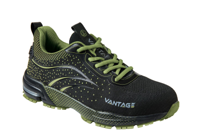 SCARPA BASSA TESSUTO NERA VERDE S1PL